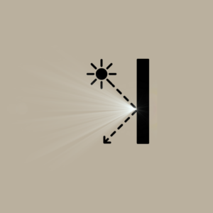 Graphic showing light ray reflection off surface to visually explain pearl brilliance