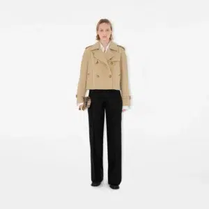 Burberry Cropped Gabardine Trench Jacket luxury travel clothing