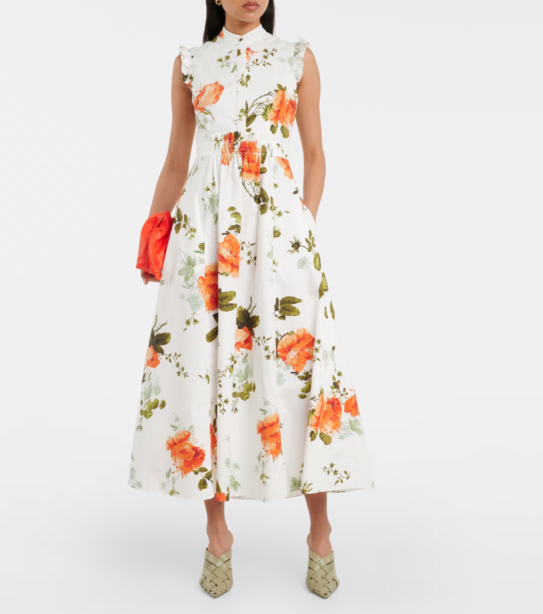 Erdem Floral cotton poplin midi dress product photo