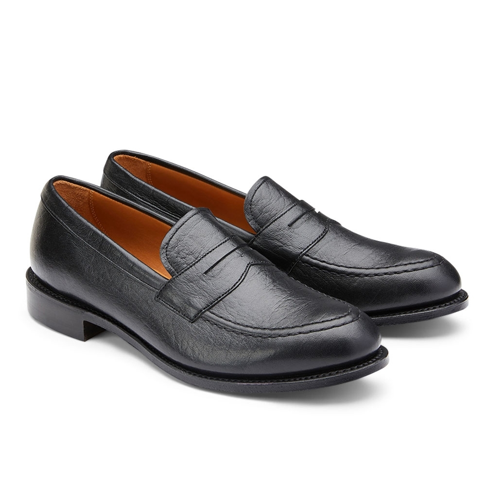 Kenmore EF Penny Loafer in Black comfortable deerskin leather loafers for work for women