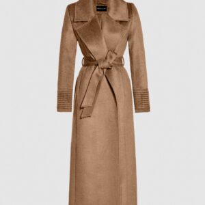 Sentaler Baby Alpaca Long Large Notched Collar Wrap Coat