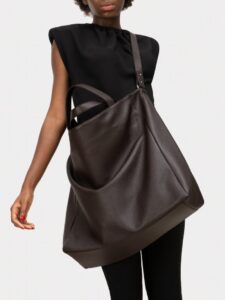 Faber Two Shoulder Bag Calfskin Leather Dark Brown by Tsatsas
