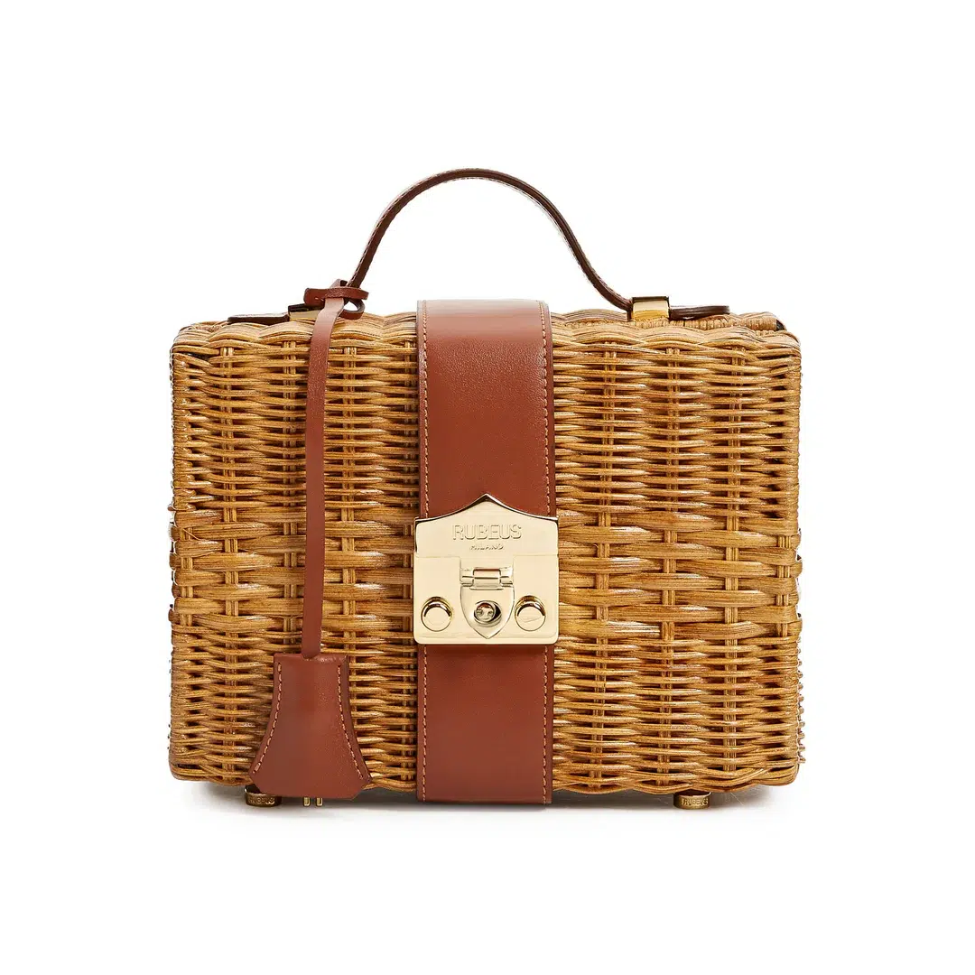 Siena Calfskin Flash Straw Bag by Rubeus Milano