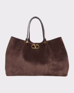Valentino Garavani Large Rockstud Suede Shopping Tote Bag
