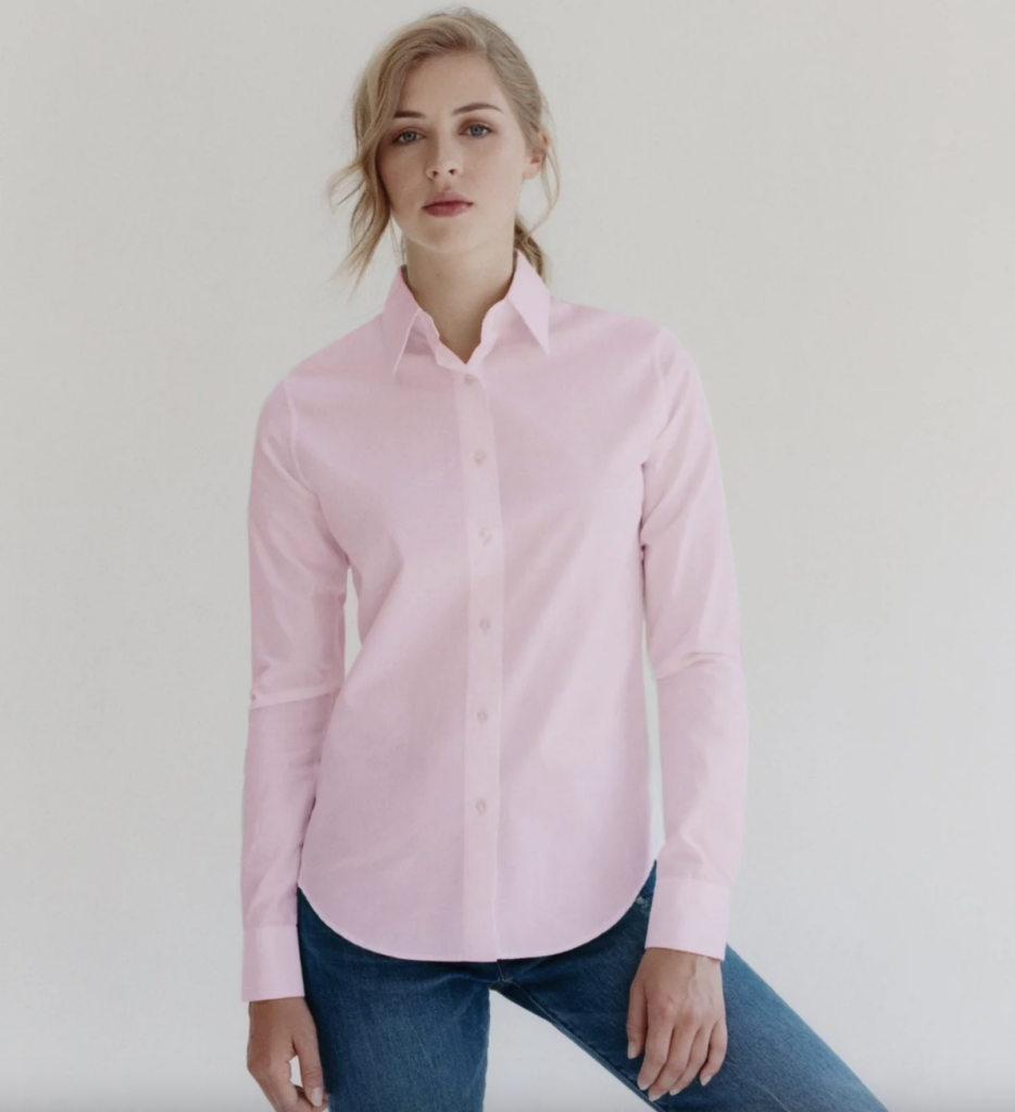 Emma Willis Pink Superior Cotton Slim Fit Womens High Quality Blouse