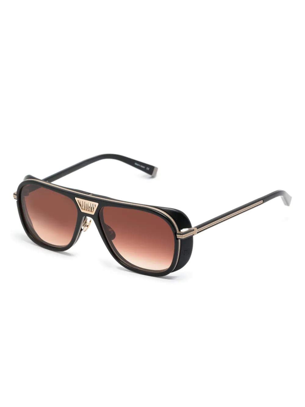 Matsuda M3023V2 black rose gold tone pilot frame sunglasses