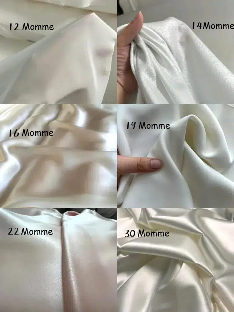 Silk quality of different mommes in silk blouses for women